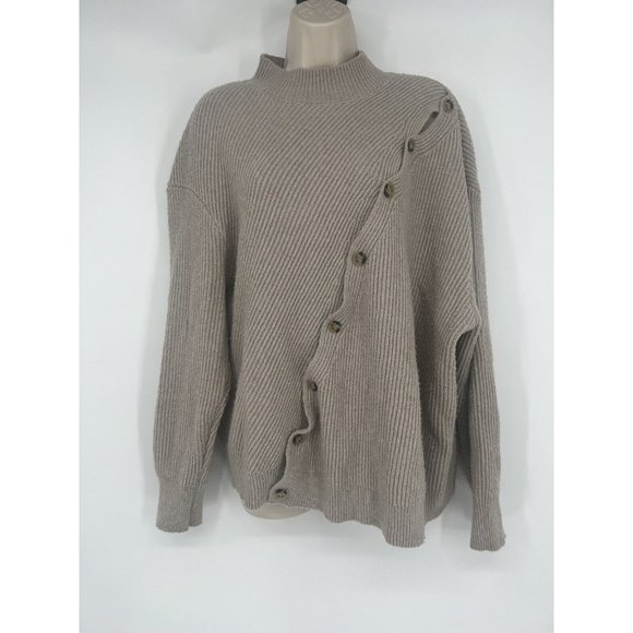 Women’s ASTR the label Button Slit Front Sweater Taupe Size XL - Picture 1 of 7